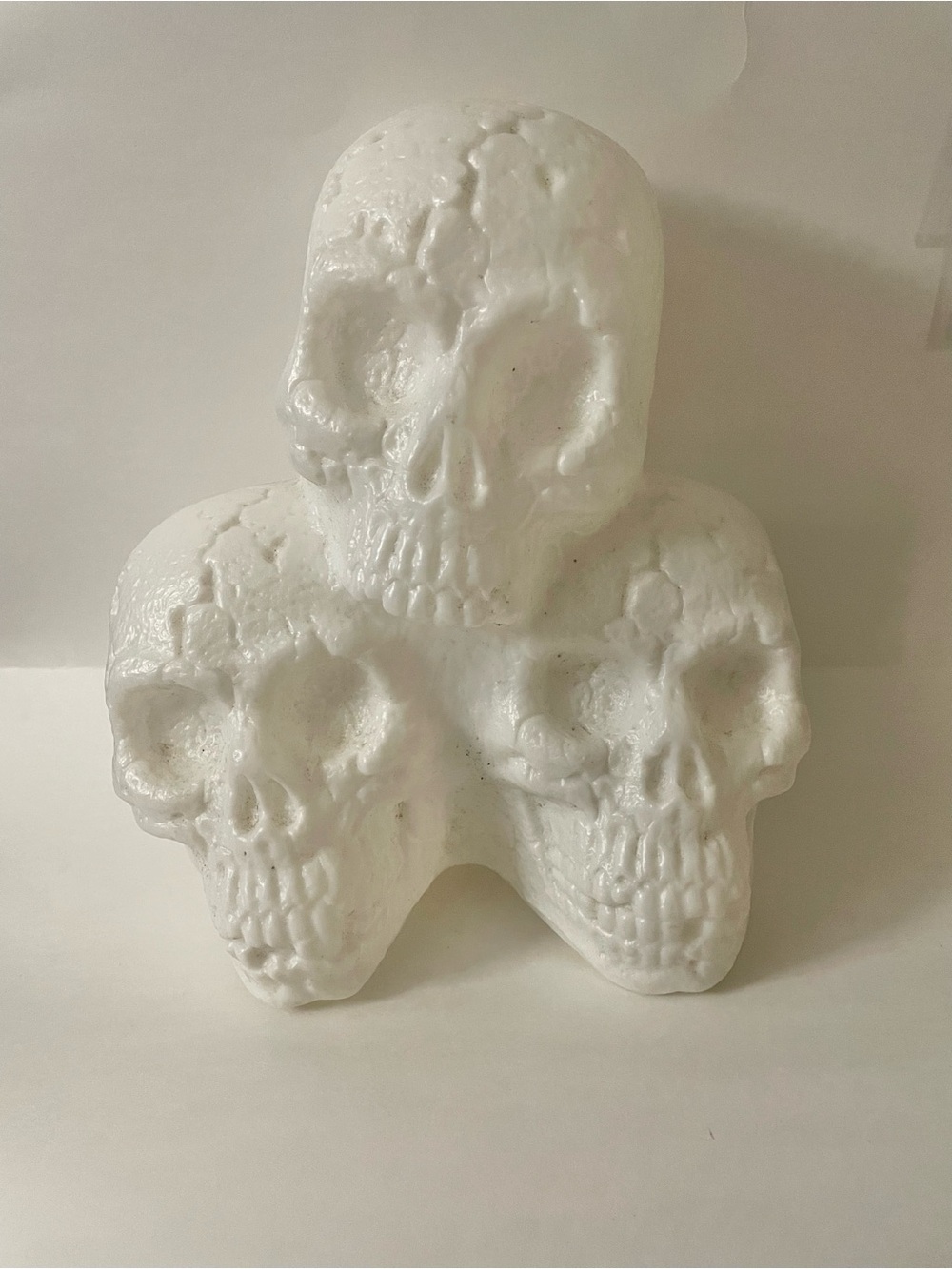 Pan Asian Creations Stacked Skulls Blow Mold Color Changing Lights Halloween